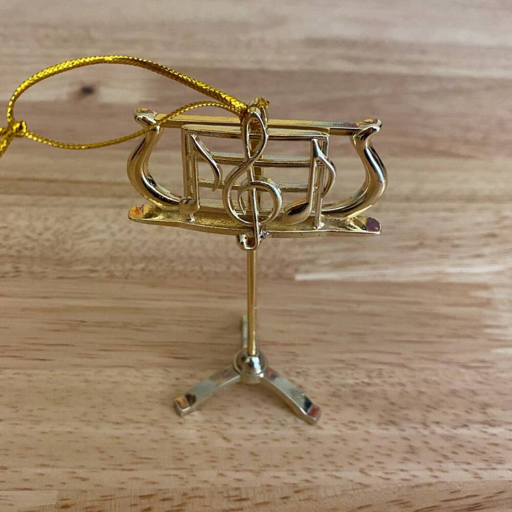 Music Gold Stand Holiday Ornament - Picture 4 of 6